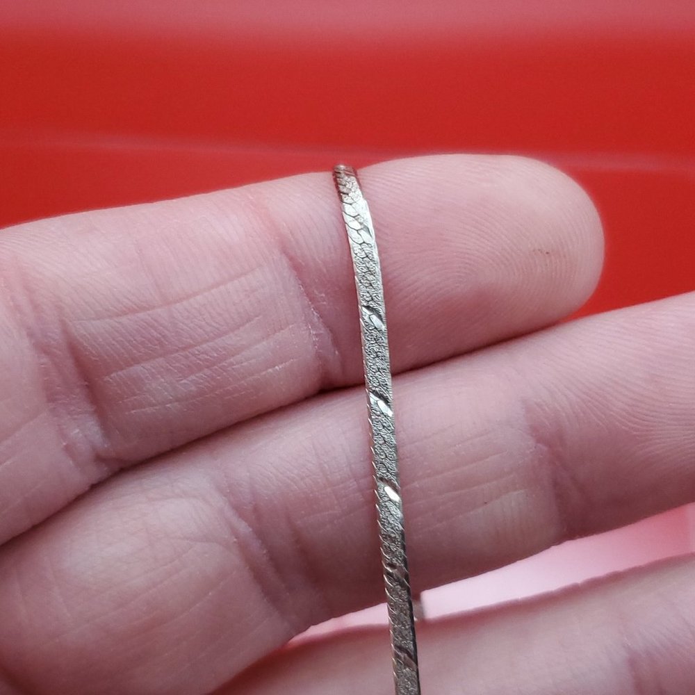 7 Inch 925 Sterling Silver Rustic Pattern Chain Bracelet